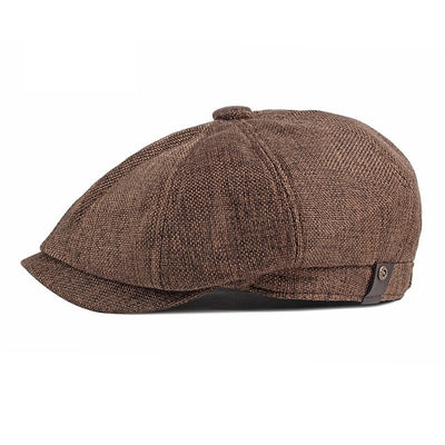 Breathable linen newsboy hat - versaley