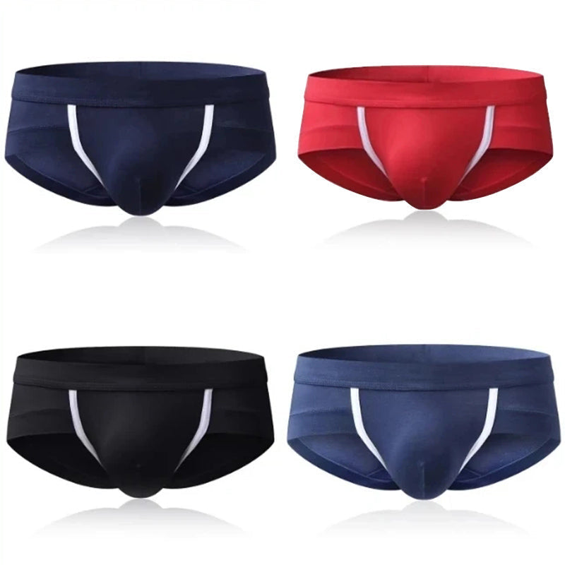 4 Pack Modal Breathable Underwear U Convex Pouch Briefs - versaley