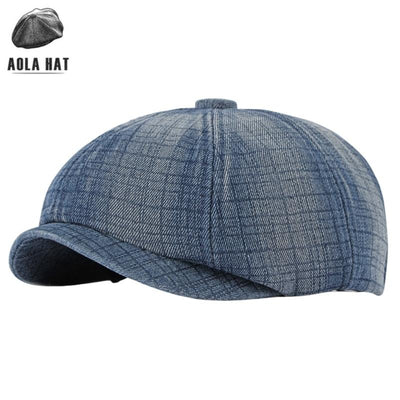 2022 “Harden” Winter Checkered Flocked Newsboy Cap - versaley