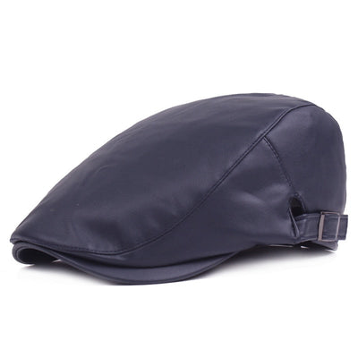 "Tiffen" Leather Flat Cap - versaley