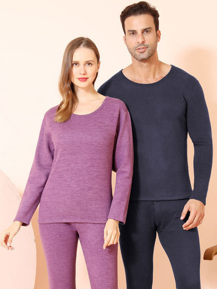 Heating Fleece Thickening Couple Pajamas Set