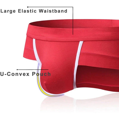 4 Pack Modal Breathable Underwear U Convex Pouch Briefs - versaley