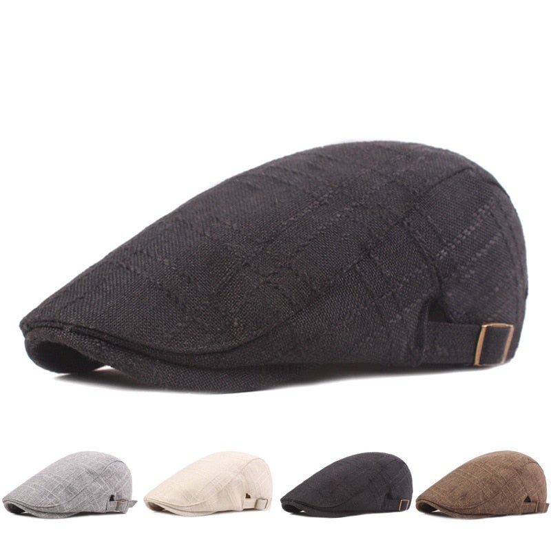 "Birmingham" Linen Flat Cap - versaley