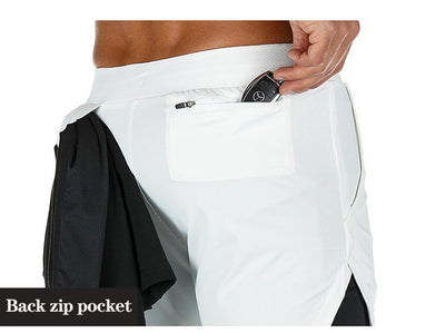 Quick Drying Men's Double Skinny Sports Shorts - versaley