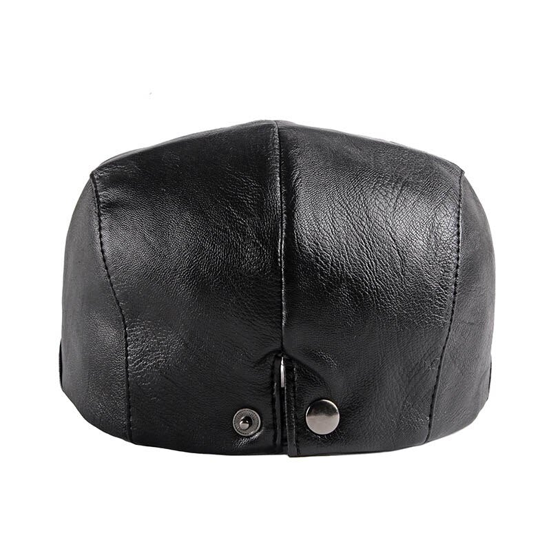 "Lewis" Classic Leather Flat Cap - versaley