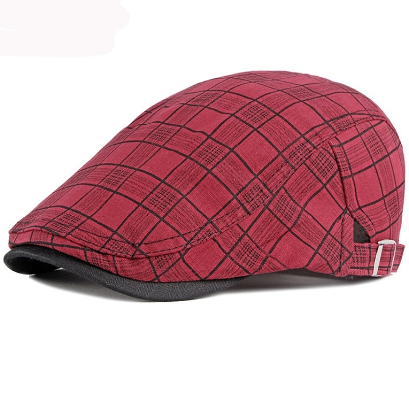 "Blackbird" Plaid Cotton Flat Cap - versaley