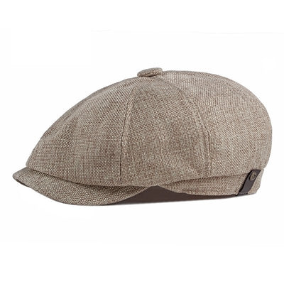 Breathable linen newsboy hat - versaley