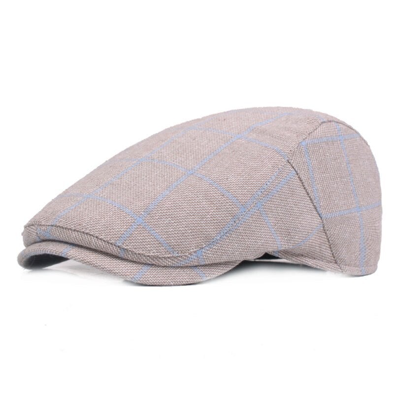 "Schneider" Plaid Cotton Flat Cap - versaley