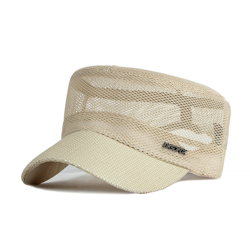 Spring&Summer sunscreen sun breathable flat top hat - versaley