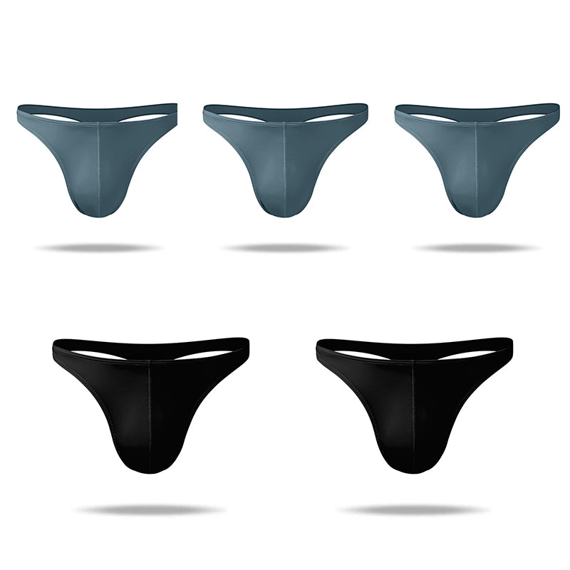 5 Pics Newest Superior Ice Silk Cool Comfortable Men's Thong - versaley