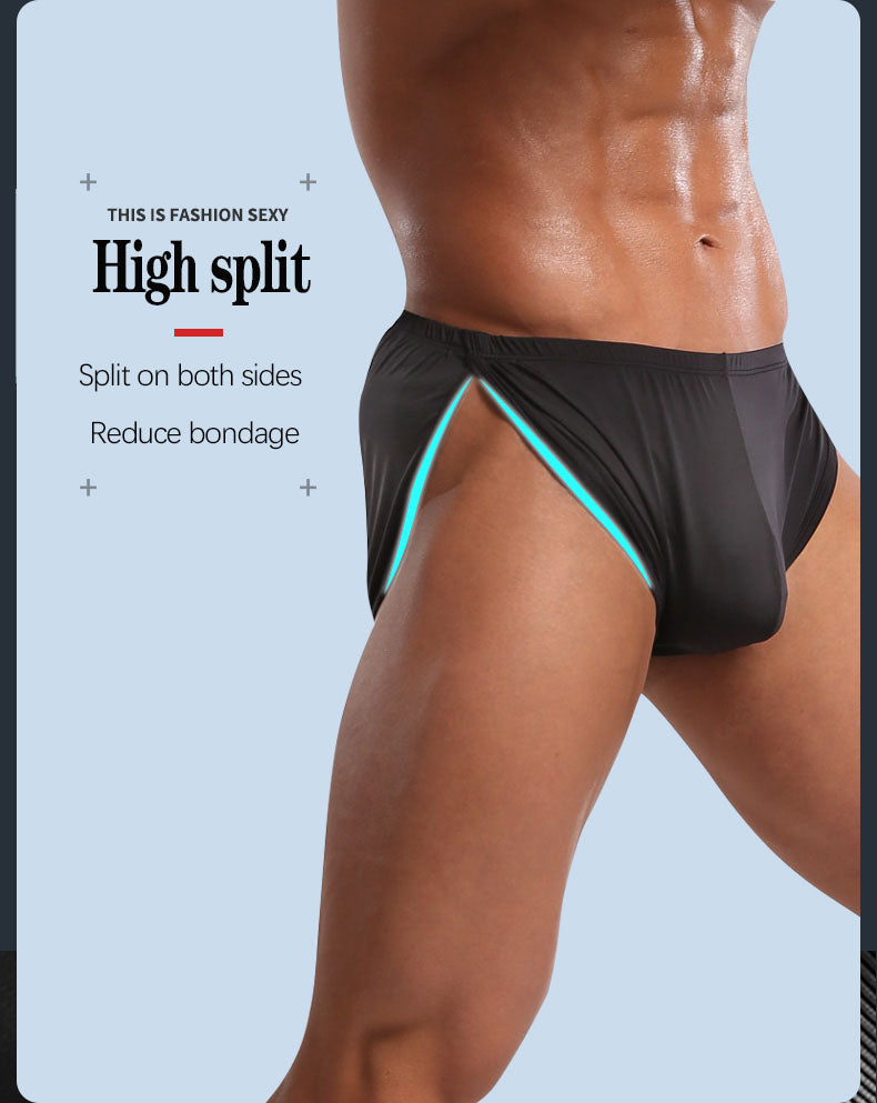 The 2nd Superior Ice Silk Side Split Sexy Men's Shorts - versaley