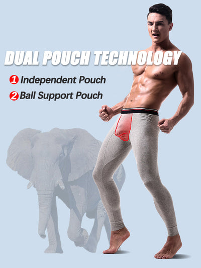 Plus Size Men's Cotton Separate Pouch Thermal Underwear