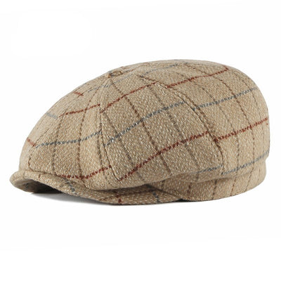 Checkered wool octagonal hat - versaley