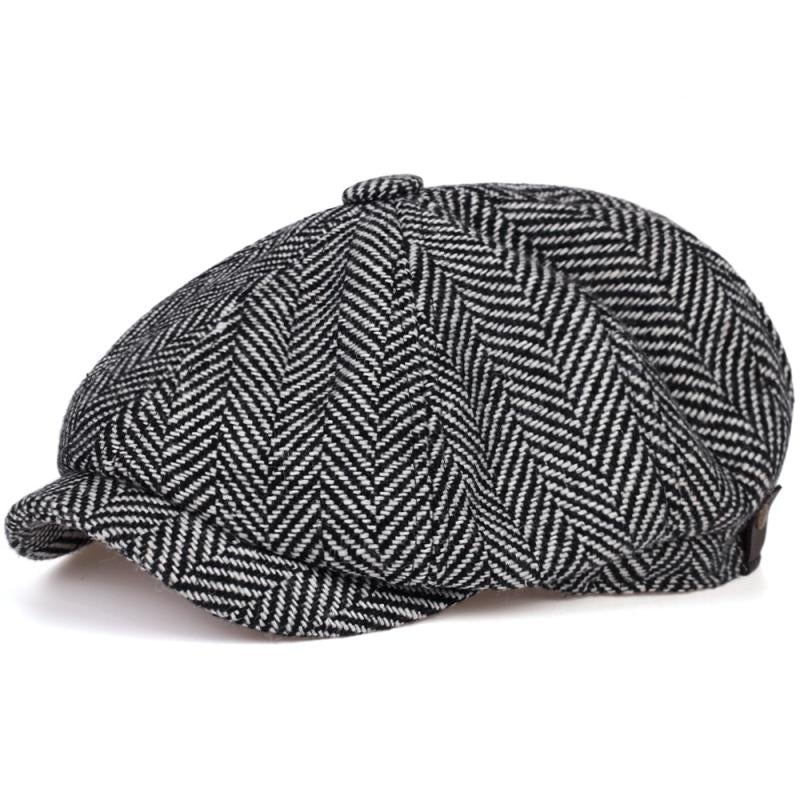 "Shelby" Herringbone Newsboy Cap - versaley