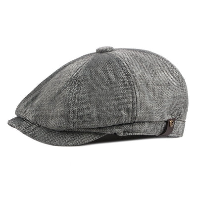 Breathable linen newsboy hat - versaley
