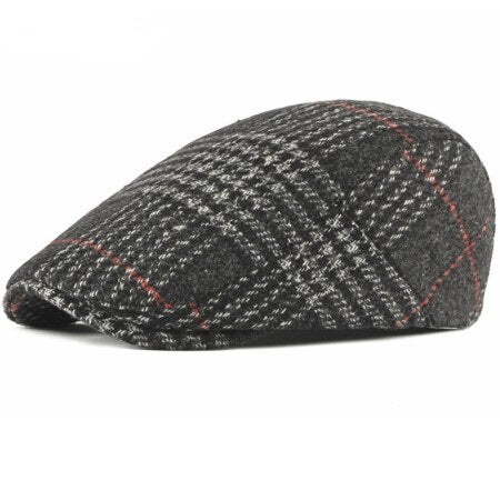 "Lefevre" Plaid Cotton Flat Cap - versaley