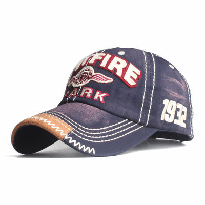 WASHED COTTON EMBROIDERED PATCH BASEBALL CAP - versaley