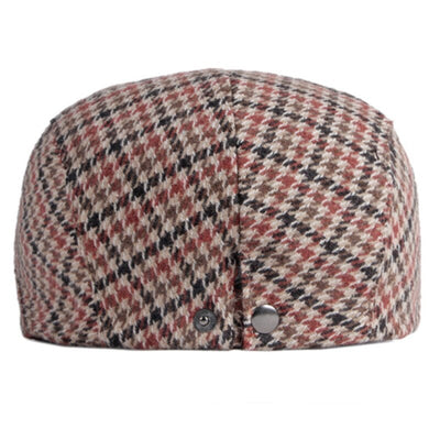 "Moreau" Plaid Wool Flat Cap - versaley