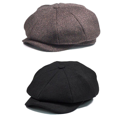 Newsboy Cap Wool British Style Vintage Flat Cap - versaley