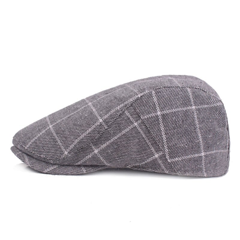 "Schneider" Plaid Cotton Flat Cap - versaley