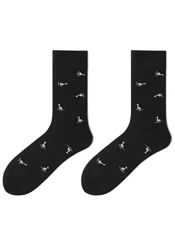 Men's Jacquard-knit Critter Calf Socks