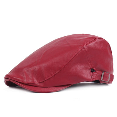 "Tiffen" Leather Flat Cap - versaley