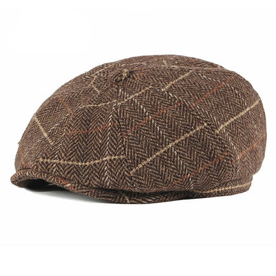 Checkered wool octagonal hat - versaley