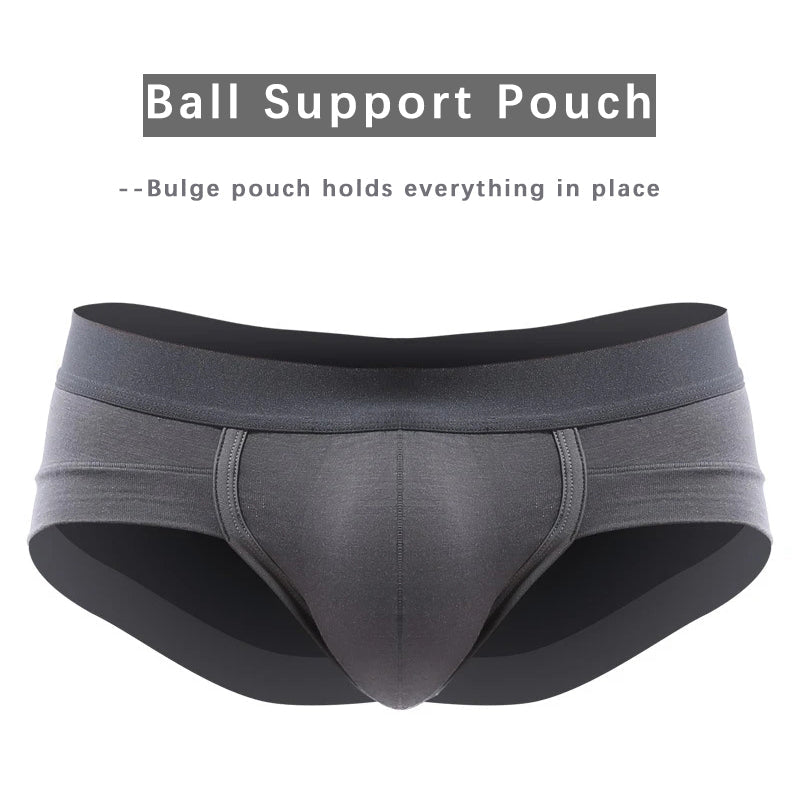 4 Pack Bulge Ball Support Pouch Modal Men's Briefs - versaley