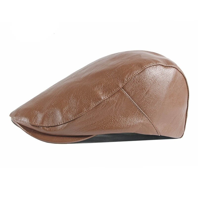 "Lewis" Classic Leather Flat Cap - versaley