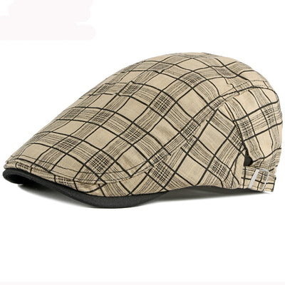 "Blackbird" Plaid Cotton Flat Cap - versaley