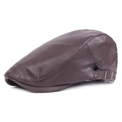 "Tiffen" Leather Flat Cap - versaley