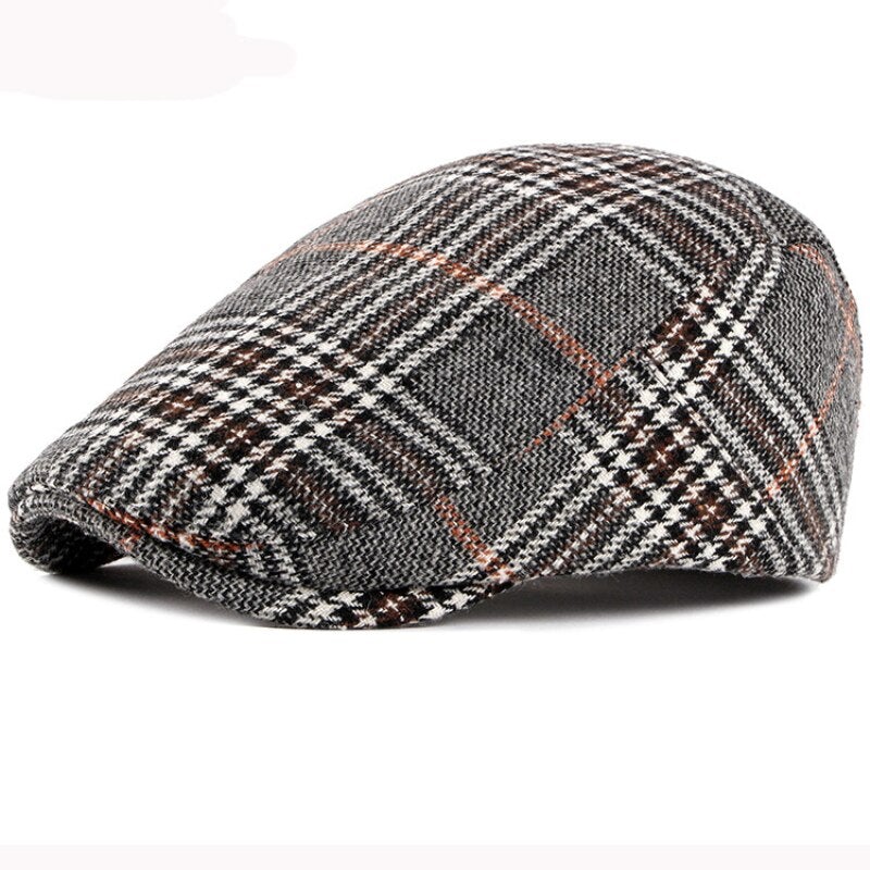 "Scholes" Tartan Cotton Flat Cap - versaley