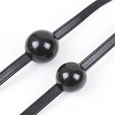 Black Solid Soft Ball Mouth Plug