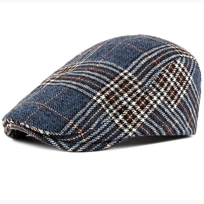 "Scholes" Tartan Cotton Flat Cap - versaley