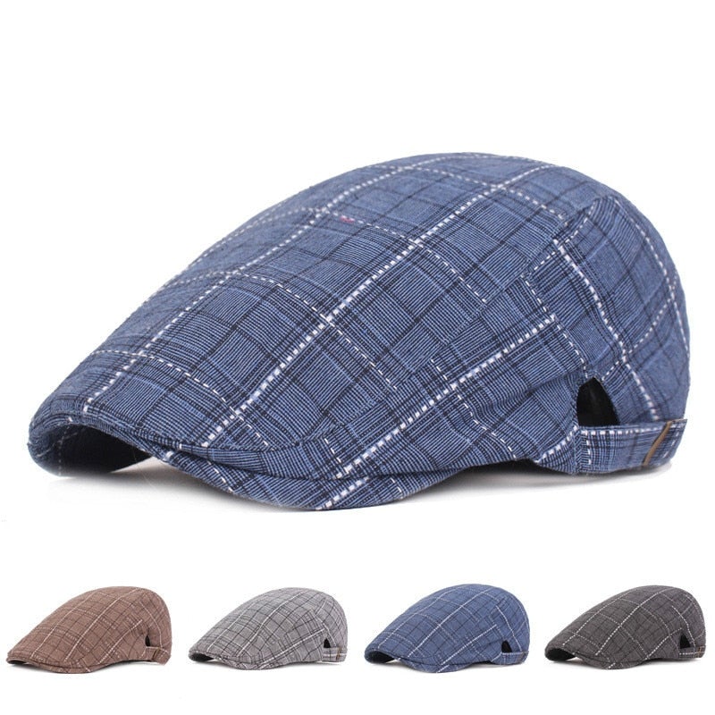 "Miller" Plaid Cotton Flat Cap - versaley