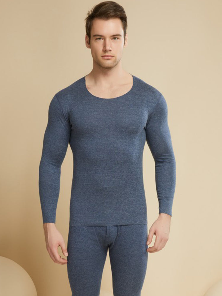 Seamless Warm Thermal Couple Silk Pajamas Set