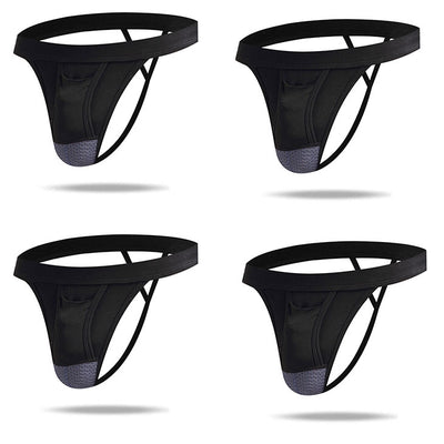 4 PACK Micro Modal  Cool  Dual Pouch Men's Thong - versaley