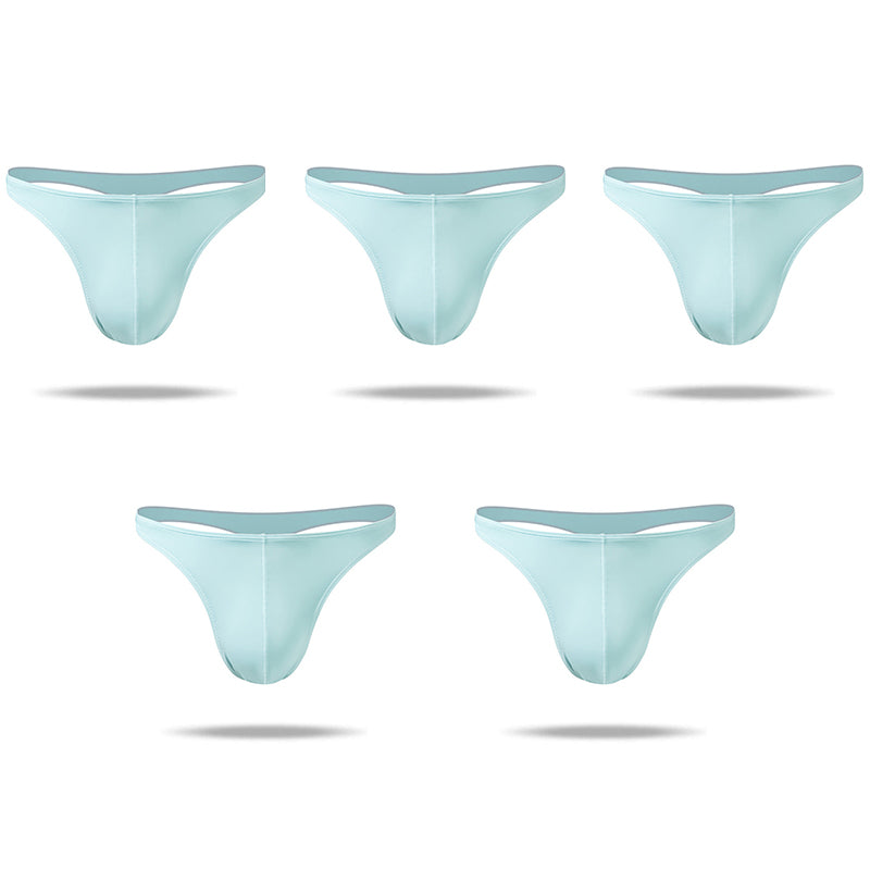 5 Pics Newest Superior Ice Silk Cool Comfortable Men's Thong - versaley