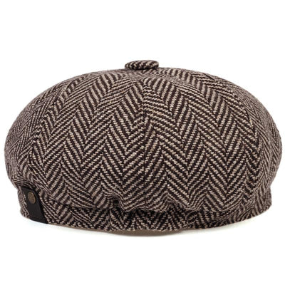 "Shelby" Herringbone Newsboy Cap - versaley