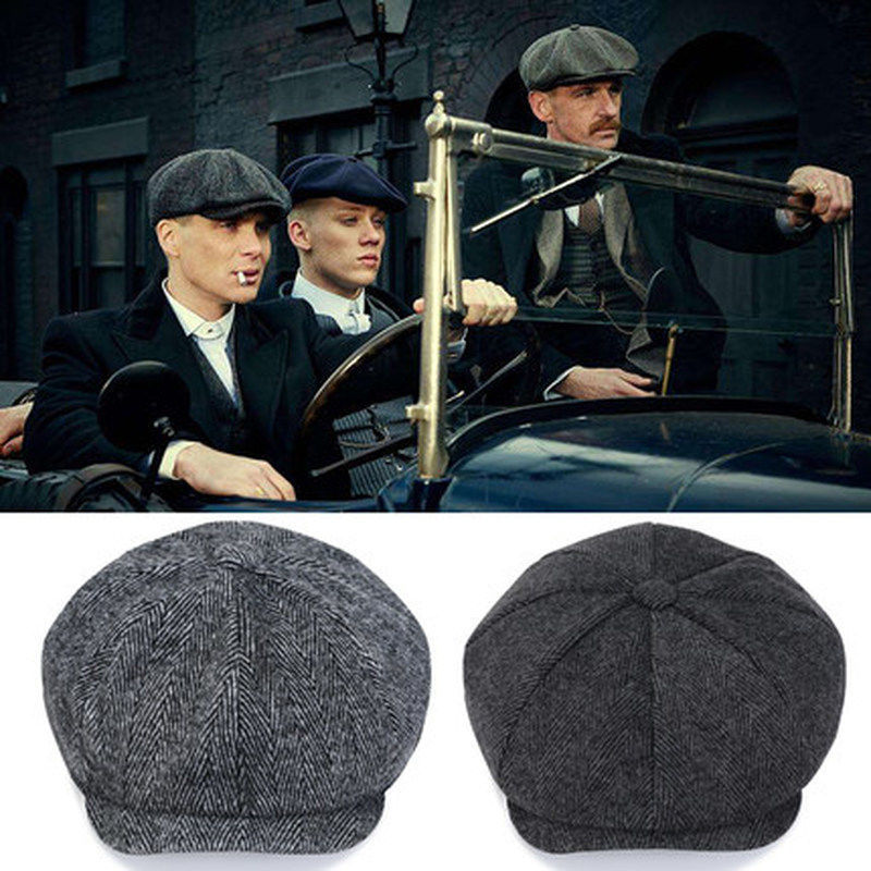 Newsboy Hats Herringbone Octagon Cap Tommy Shelby Hat - versaley