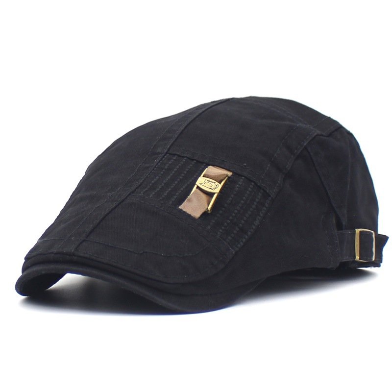 Leather Strap Flat Cap - versaley