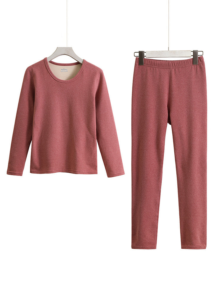 Couple Heating Fleece Thickening Pajamas Set