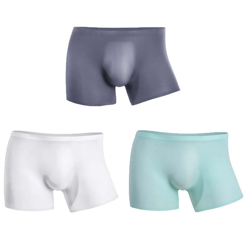 3 Pack Cool Trackless Thin Pouch Men's Boxer Briefs - versaley
