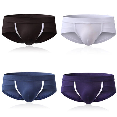 4 Pack Modal Breathable Underwear U Convex Pouch Briefs - versaley