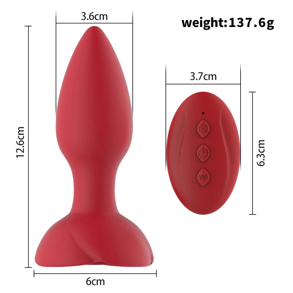 Rose G-spot dildo remote buttock anal plug vibrator Prostate massager