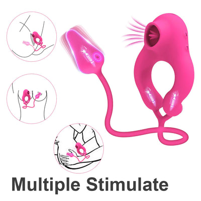 Couples of sexual products resonance remote control locking spermatic ring pussy licking device for men