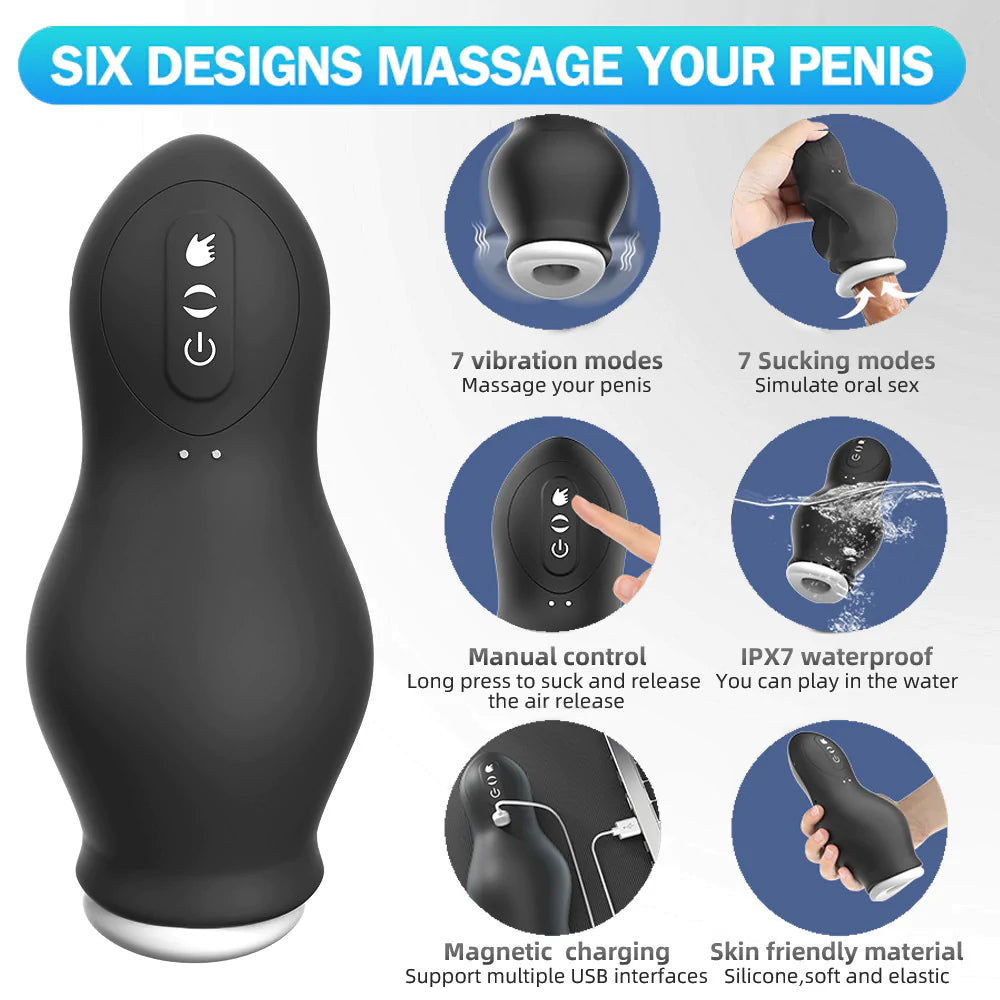 Rechargeable suck masturbation massage airplane Cup glans trainer for men