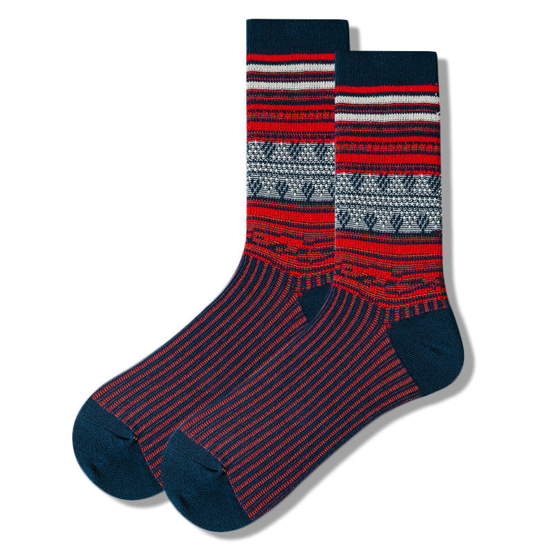 4 Pack Retro Ethnic Style Crew Socks