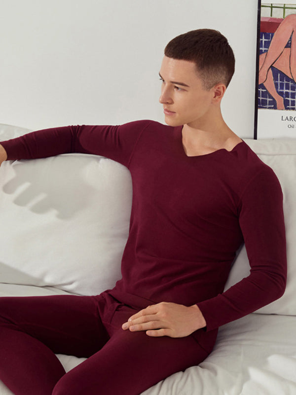 Fleece Lined Warm Men's Thermal Underwear Set