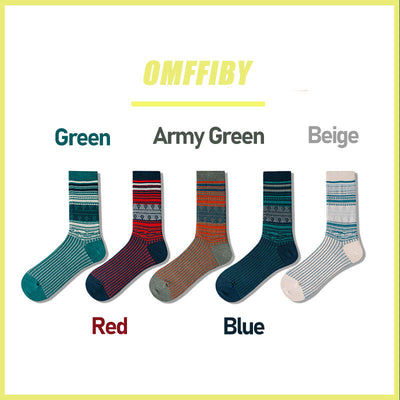 4 Pack Retro Ethnic Style Crew Socks